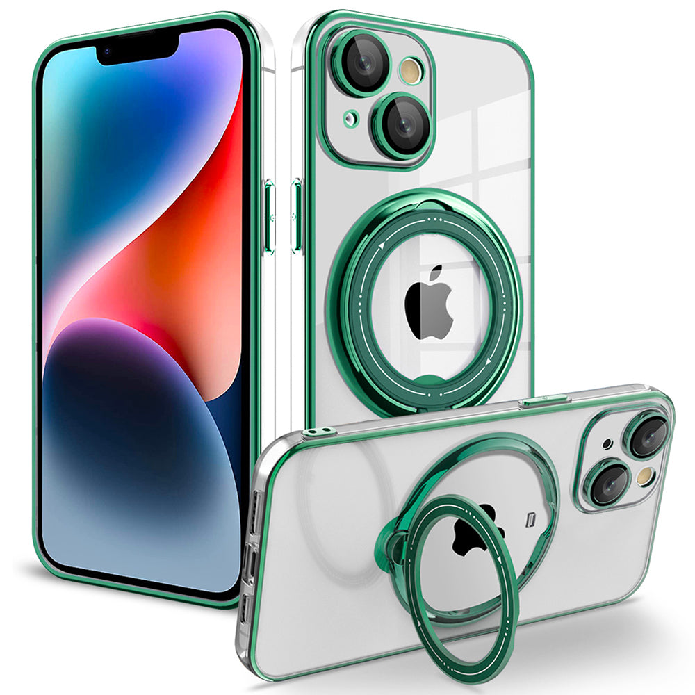 For iPhone 14 Anti-drop PC TPU Phone Case Rotatable Ring Kickstand Cover Compatible with MagSafe For iPhone 14 Anti-drop PC TPU Phone Case Rotatable Ring Kickstand Cover Compatible with MagSafe
